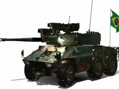 EE9 CASCAVEL NG 6X6 ENGESA Low-poly 3D model