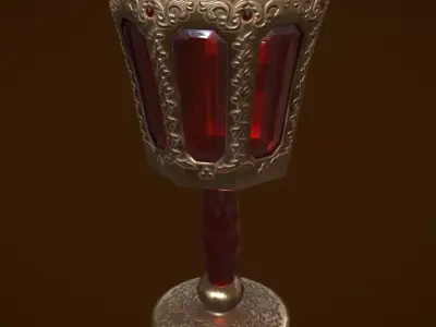 Old goblet Low-poly 3D model