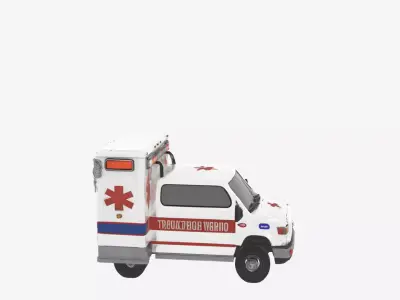 3D Detailed Emergency Medical Ambulance Transport Vehicle Model 3D model