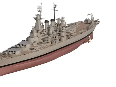 WW2 US navy North Carolina class fast Battleship 3D model