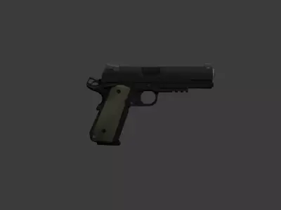 Low Poly 1911 Pistol Game Ready Handgun Low-poly 3D model