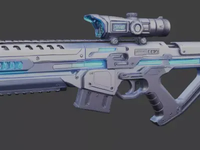 Cyberpunk Energy Weapon 3D Model Game Ready PBR 3D model