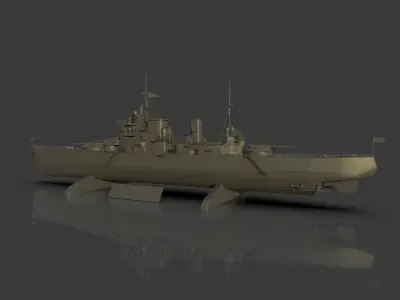 Battleship King George V Low-poly 3D model