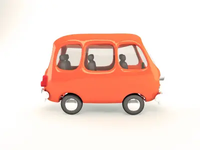 minibus Low-poly 3D model purchase