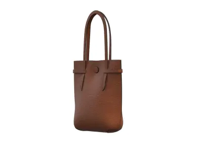 Brown Leather Shopper Bag 3D model