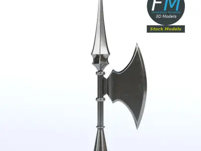 Medieval halberd 3D model