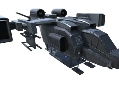 Low Poly Scifi Dropship Low-poly 3D model