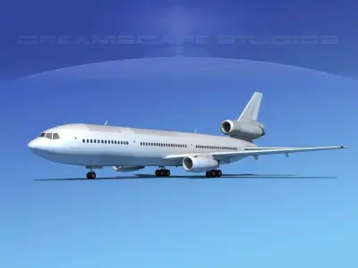 Douglas DC-10 Bare Metal 3D model