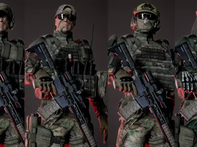 Soldier-AAA-Pack Low-poly 3D model