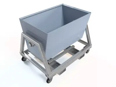 MATERIAL UNLOADING BOX WITH FORKLIFT CARRYING 3D model