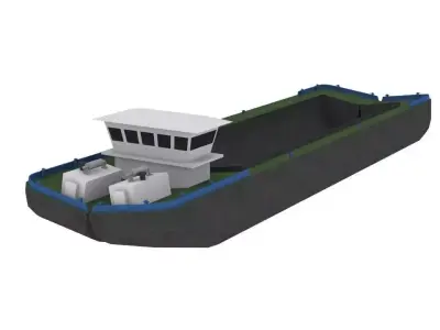 Split Hopper Barge - Self Propelled 3D model
