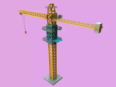 Lowpoly Crane Low-poly 3D model