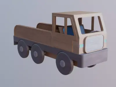 WOODEN TOY TRUCK - RogueFilmProductions Low-poly 3D model