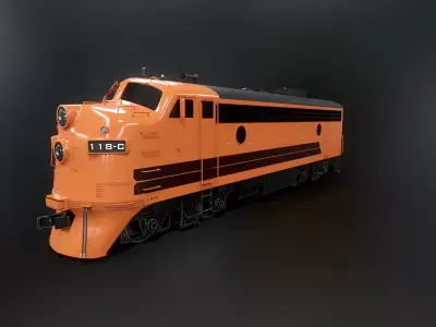Vintage EMD F7 Diesel Locomotive - Low Poly PBR Game-Ready Low-poly 3D model purchase