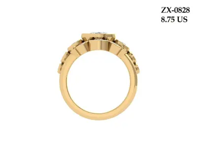 Pear  Stone Bridal Ring 3D print model buy