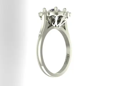 Antique Cluster Ring 3D print model