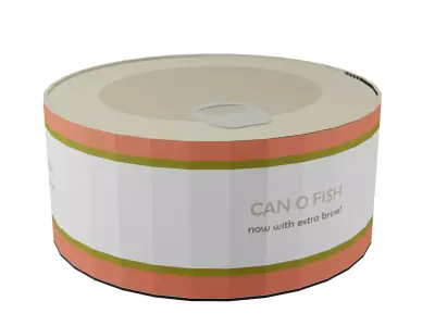 Low Poly Tin Fish Can Low-poly 3D model