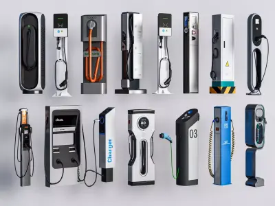 EV Charging Station Collection 3D model