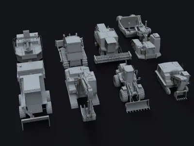 Loader Pack Low-poly 3D model