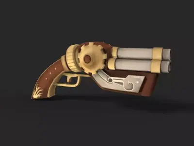 Steampunk Gun 3D model