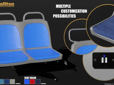 Metropolitan American Seating with QSTRAINT Security Systems 3D model
