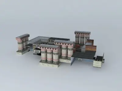 Industrial egyptian temple Free 3D model