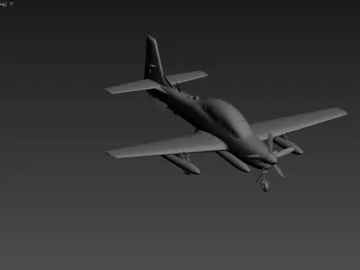 3D model of an aircraft Low-poly 3D model