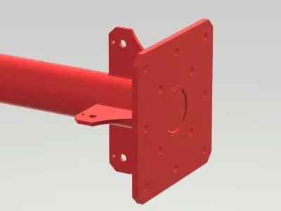 MIK-S metal rod with two bolts Low-poly 3D model