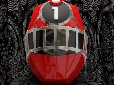 Power Rangers Train Force Red Ranger Helmet 3D print model
