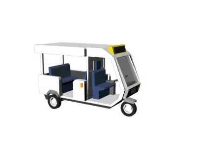 Tricycle Rickshaw Tuktuk  4 SEATS Low-poly 3D model