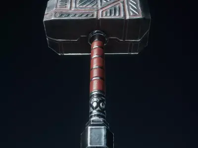 Hammer thor Low-poly 3D model