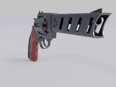 Revolver Low-polly 3D model Low-poly 3D model