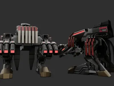 Sci-Fi Mecha Robot Low-poly 3D model