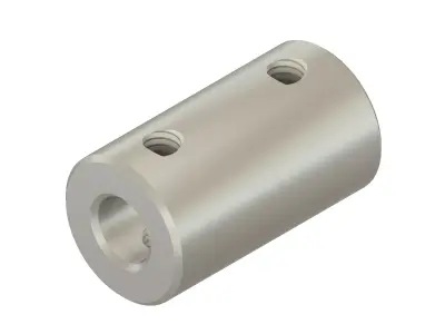 shaft coupling 6mm x 14 mm aluminum quarter in m4 set screw 3D model
