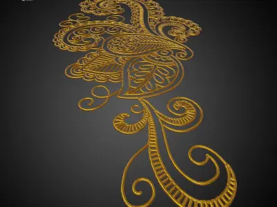 Floral Ornament Pattern 05 Free 3D model