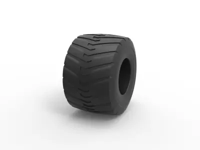 Monster Jam tire 7 Scale 1 to 25 3D print model