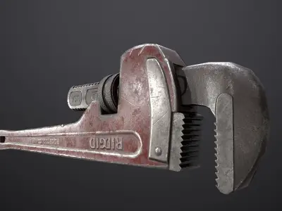 Pipe Wrench Low-poly 3D model 7