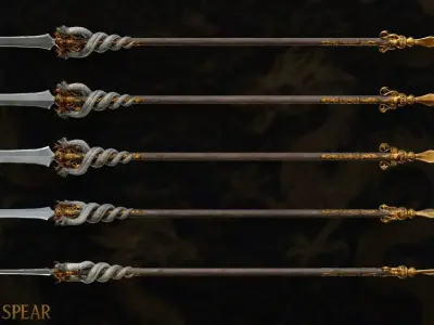 DRAGON SPEAR Low-poly 3D model