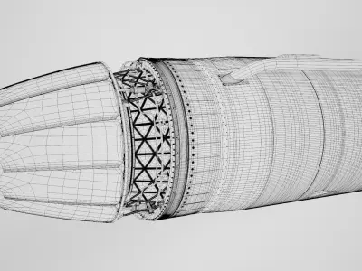 Jet engine 3D model 9