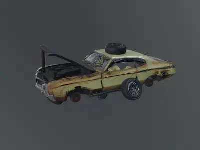 destroyed vehicles prop 3D model