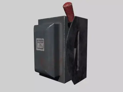 Animated Electrical Switch with Lever Low-poly 3D model