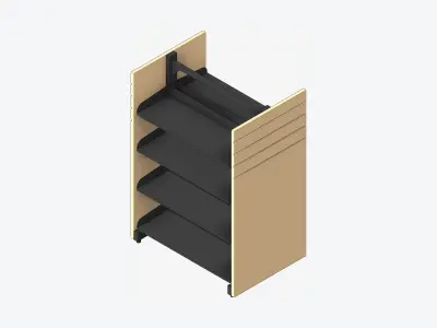 Shelving - Library - Integral - Metal Low-poly 3D model