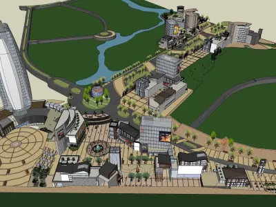Sketchup Commercial Office Complex W4 3D model