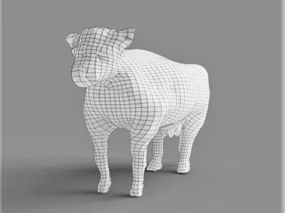 Geometric Cow Low-poly 3D model