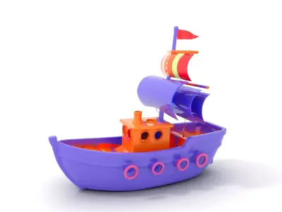 Vibrant Pirate Ship model pack Low-poly 3D model