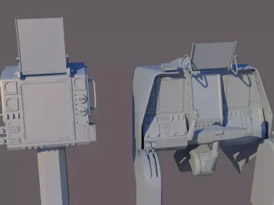 Aircraft cockpit control panel - EFIS 3D model
