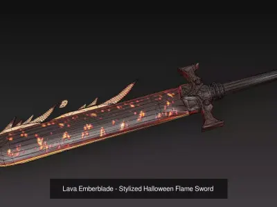 Pumpkin Inferno Props - Stylized Halloween Flame Weapons 3D Model Pack