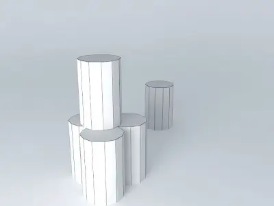barrels three rusty Free 3D model