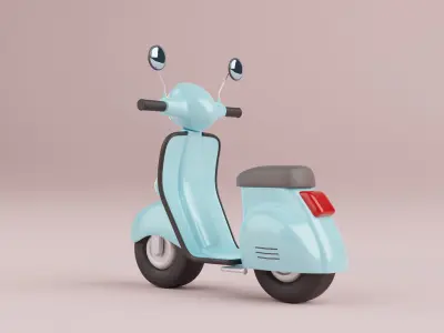 Cartoon Scooter Rigged 3D model