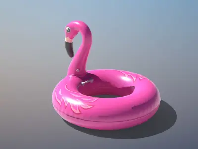 Inflatable Pink Flamingo Toy Low-poly 3D model